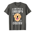 Best Therapy Is Golden Retriever T-Shirt - Custom Art Print for Adults - T-Shirt, Sweatshirt, Hoodie