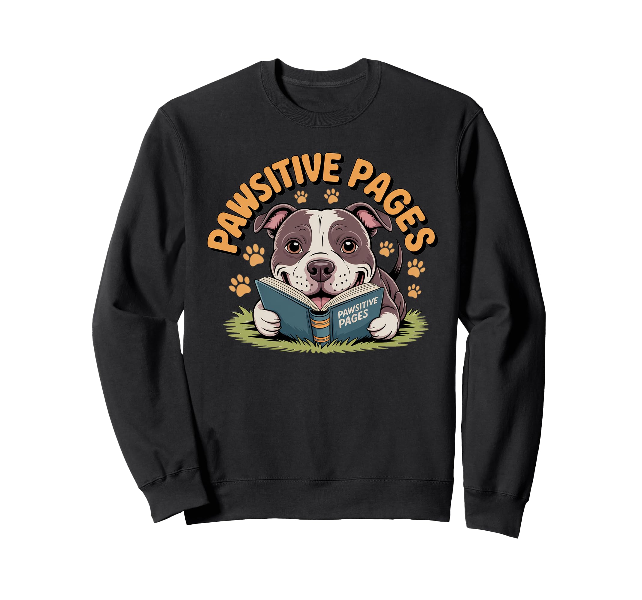 Pit Bull Mom Pitbull Dog Book Sweatshirt - Minimalist Print Men Women - T-Shirt, Sweatshirt, Hoodie