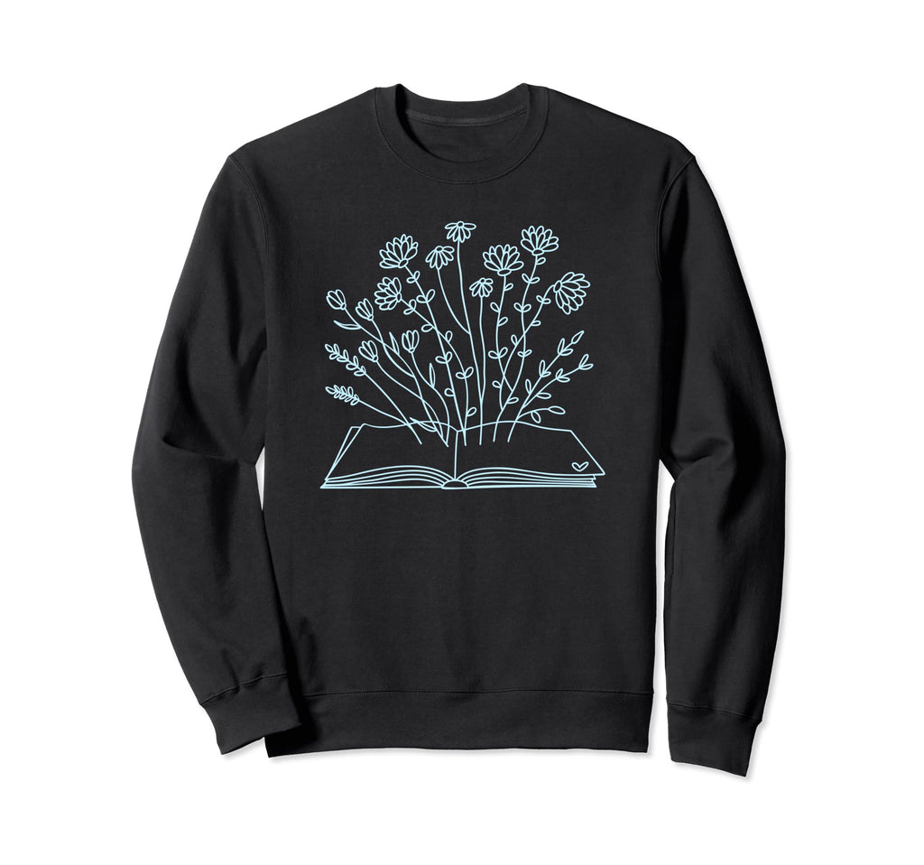Floral Flower Book Reading Bookworm Sweatshirt - Trendy Graphic Men Women - T-Shirt, Sweatshirt, Hoodie