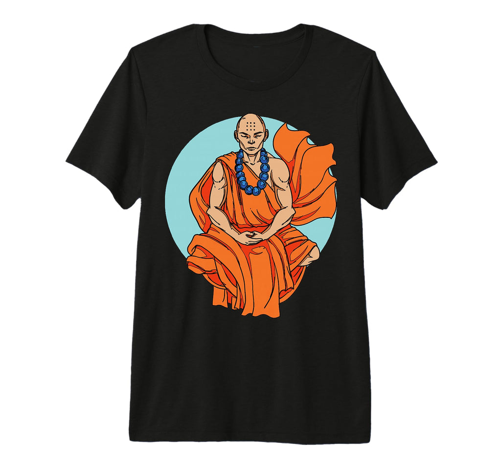 Meditation Monk Illustration Mindfulness T-Shirt - Custom Art Print Unisex - T-Shirt, Sweatshirt, Hoodie