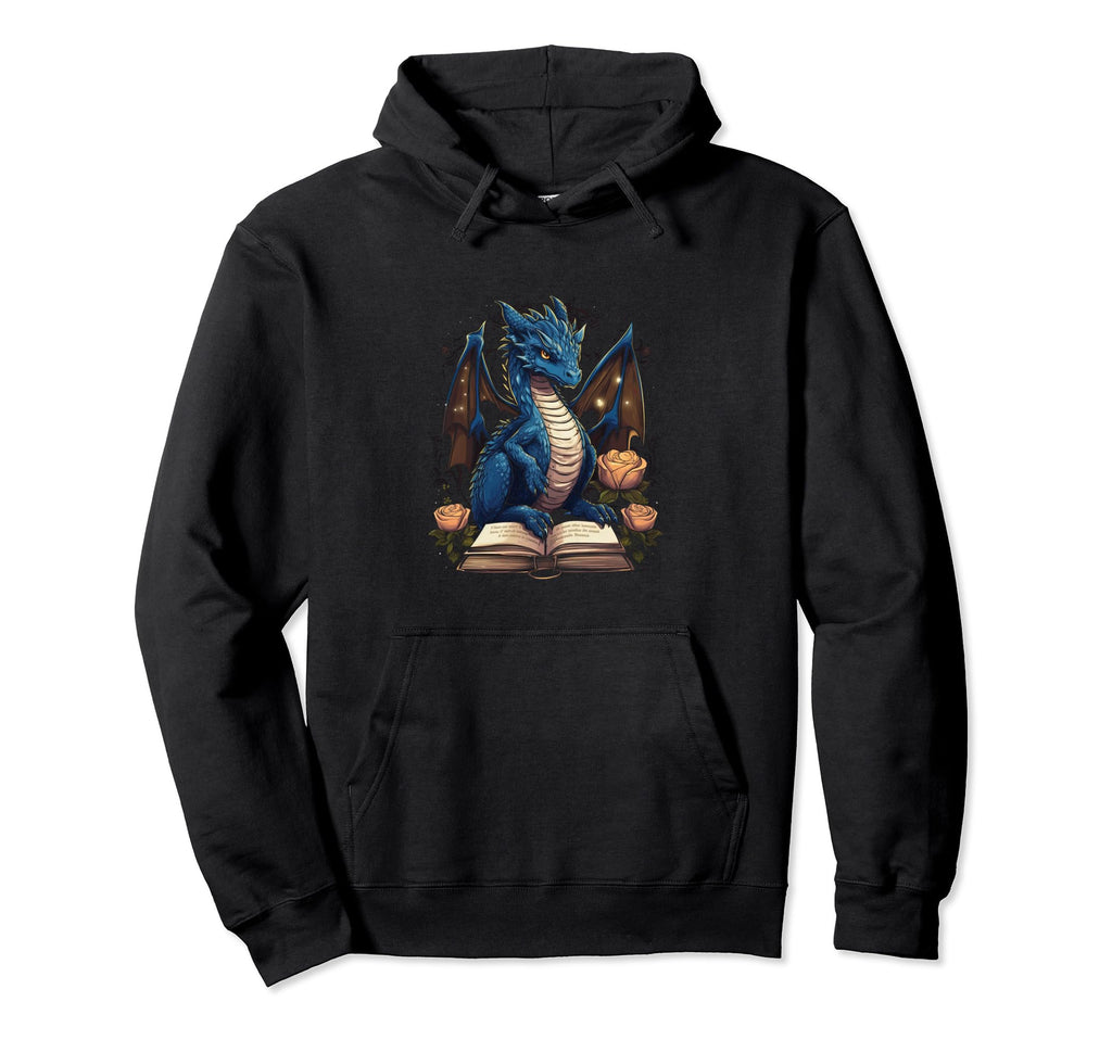 Book Dragon Reading Books Bookworm Hoodie - Unique Graphic Men Women - T-Shirt, Sweatshirt, Hoodie