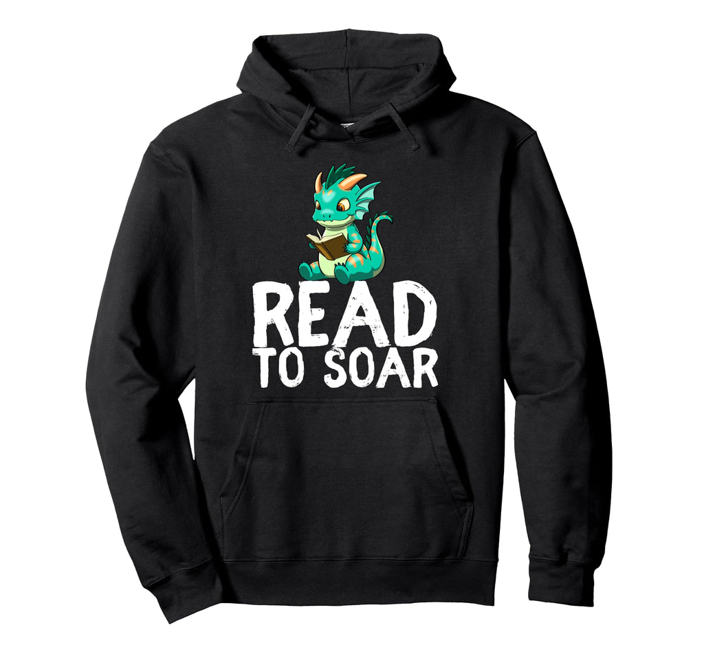 Dragon Reading Book Worm Nerd School Hoodie - Trendy Graphic for Adults - T-Shirt, Sweatshirt, Hoodie
