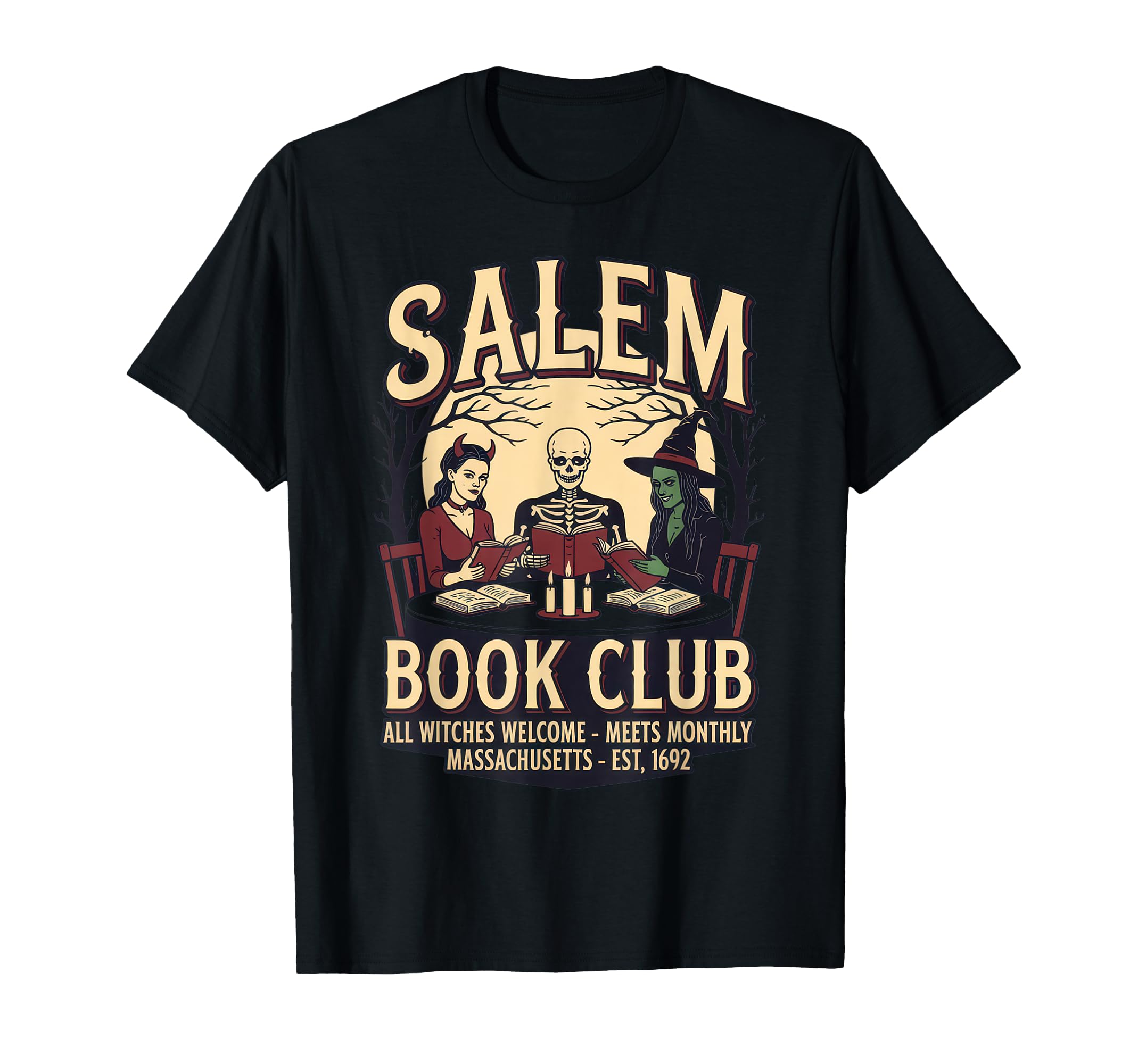 Salem Book Club Witches Monthly Halloween T-Shirt - Graphic Print Unisex - T-Shirt, Sweatshirt, Hoodie