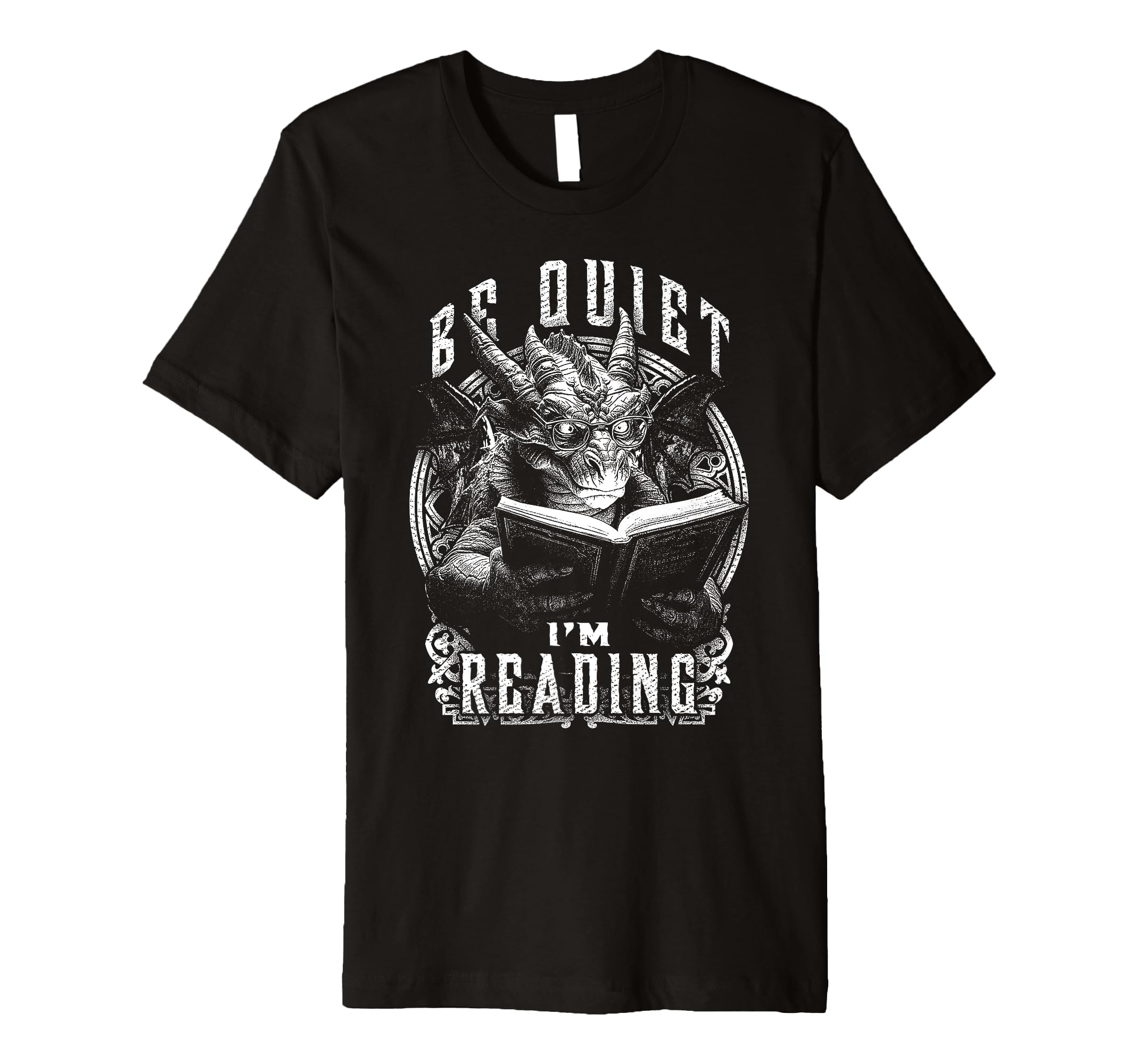 Be Quiet Im Reading Funny Gothic Book T-Shirt - Graphic Print Men Women - T-Shirt, Sweatshirt, Hoodie