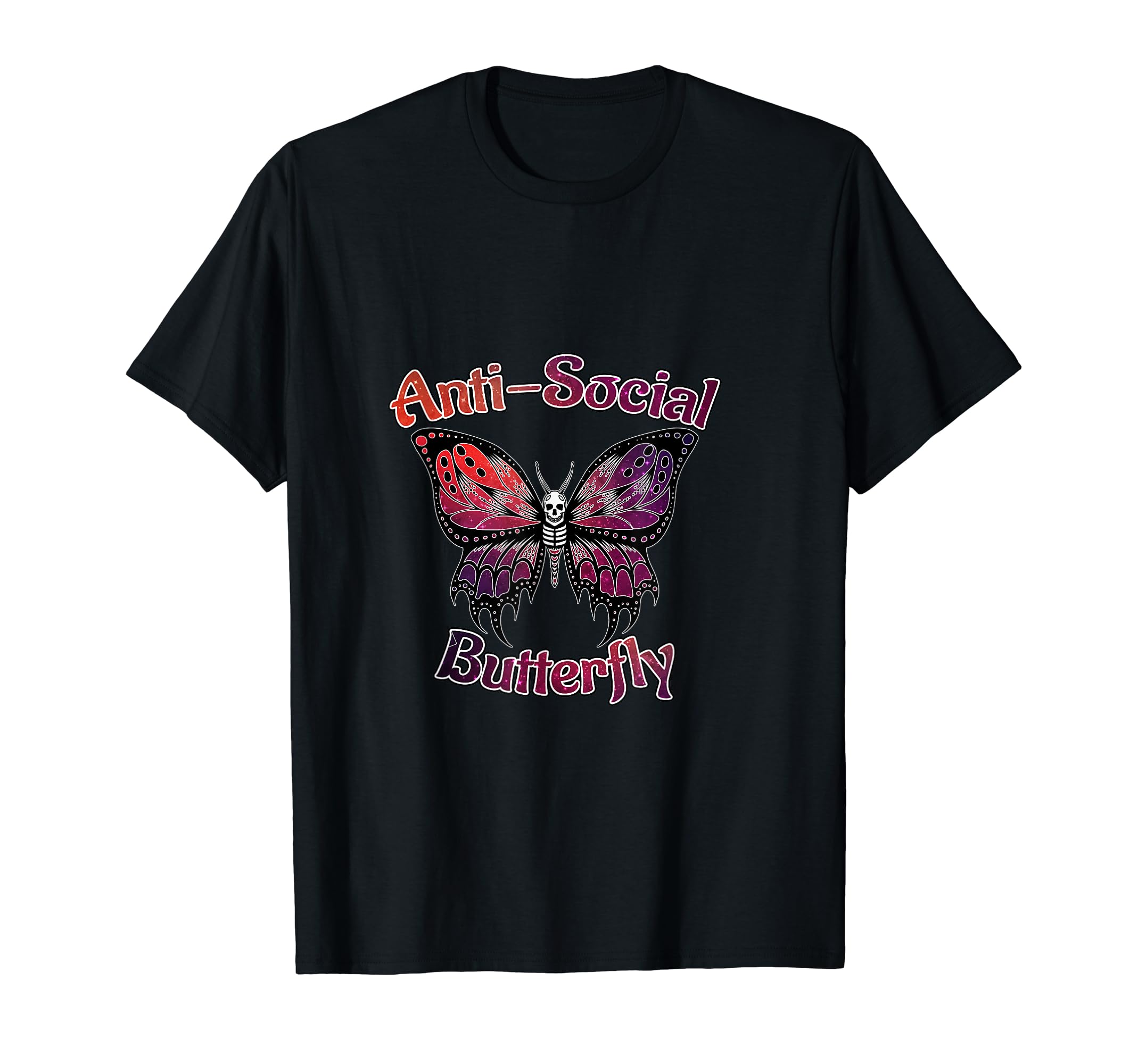 Anti Social Butterfly T-Shirt - Graphic Print Men Women - T-Shirt, Sweatshirt, Hoodie