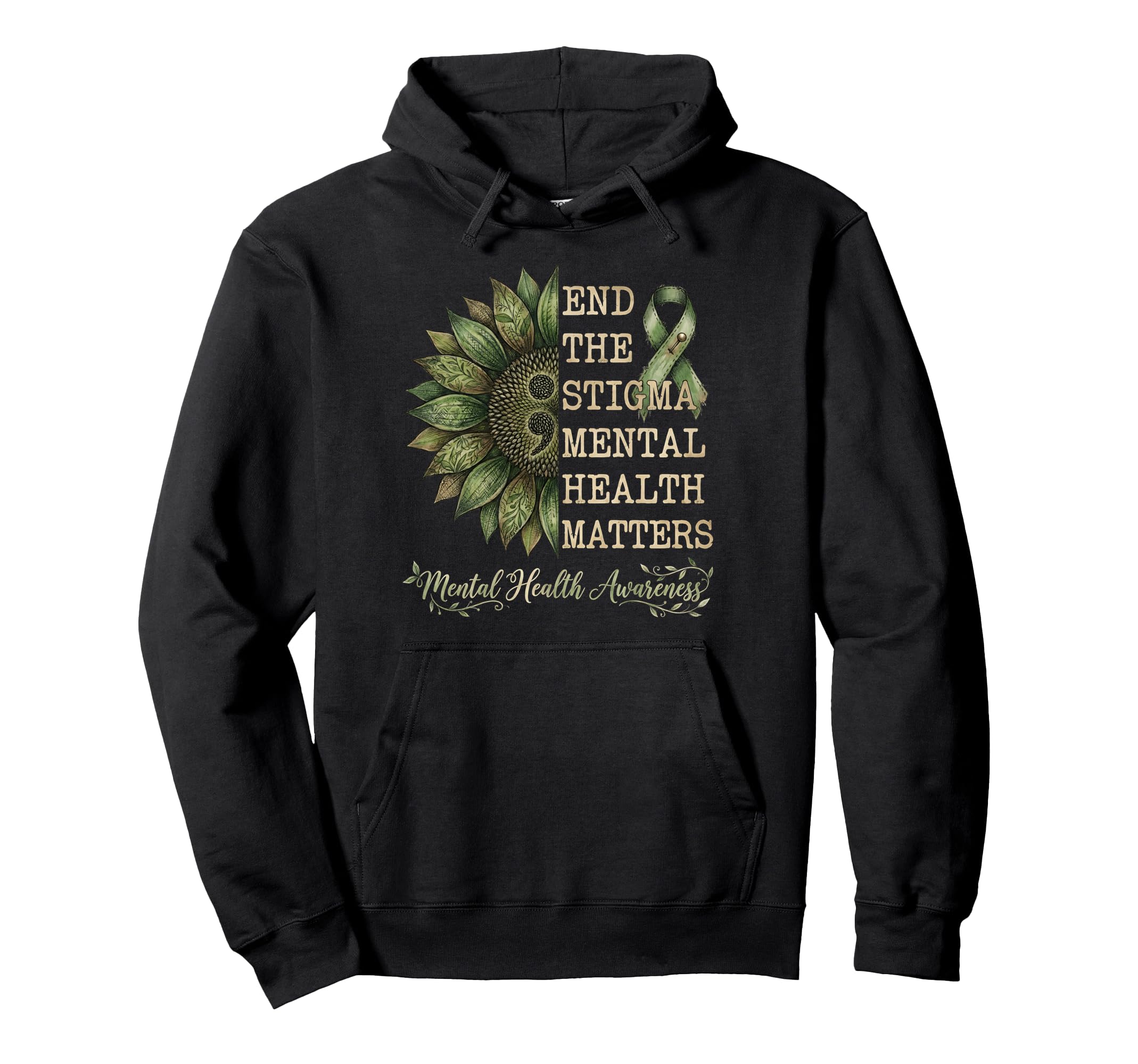 End Stigma Mental Health Matters Hoodie - Novelty Apparel Men Women - T-Shirt, Sweatshirt, Hoodie