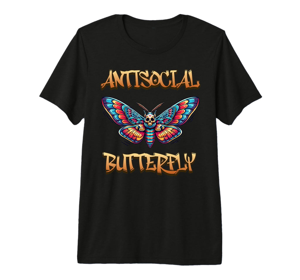 Antisocial Butterfly Tri Blend T-Shirt - Graphic Print for Adults - T-Shirt, Sweatshirt, Hoodie