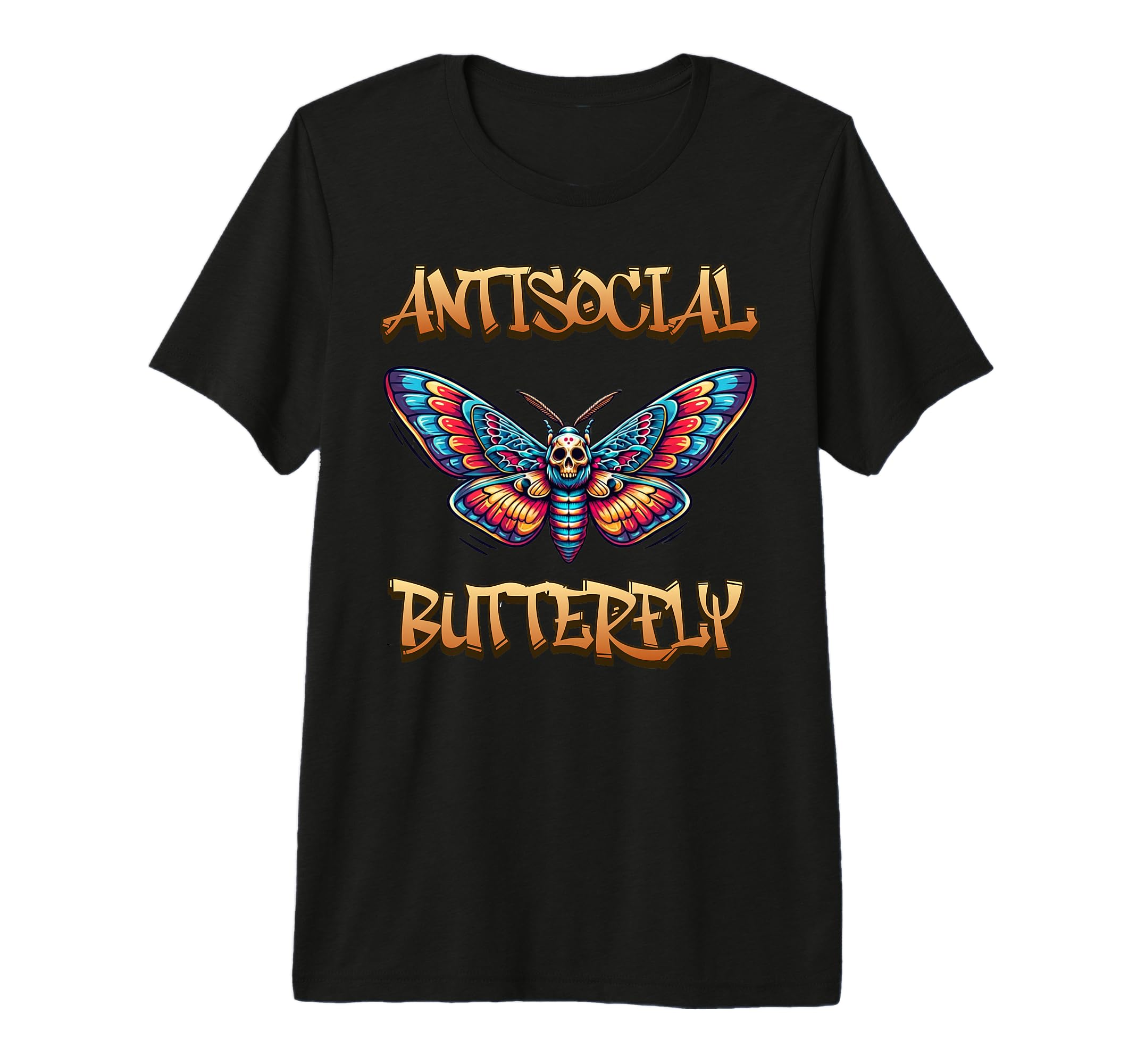 Antisocial Butterfly Tri Blend T-Shirt - Graphic Print for Adults - T-Shirt, Sweatshirt, Hoodie