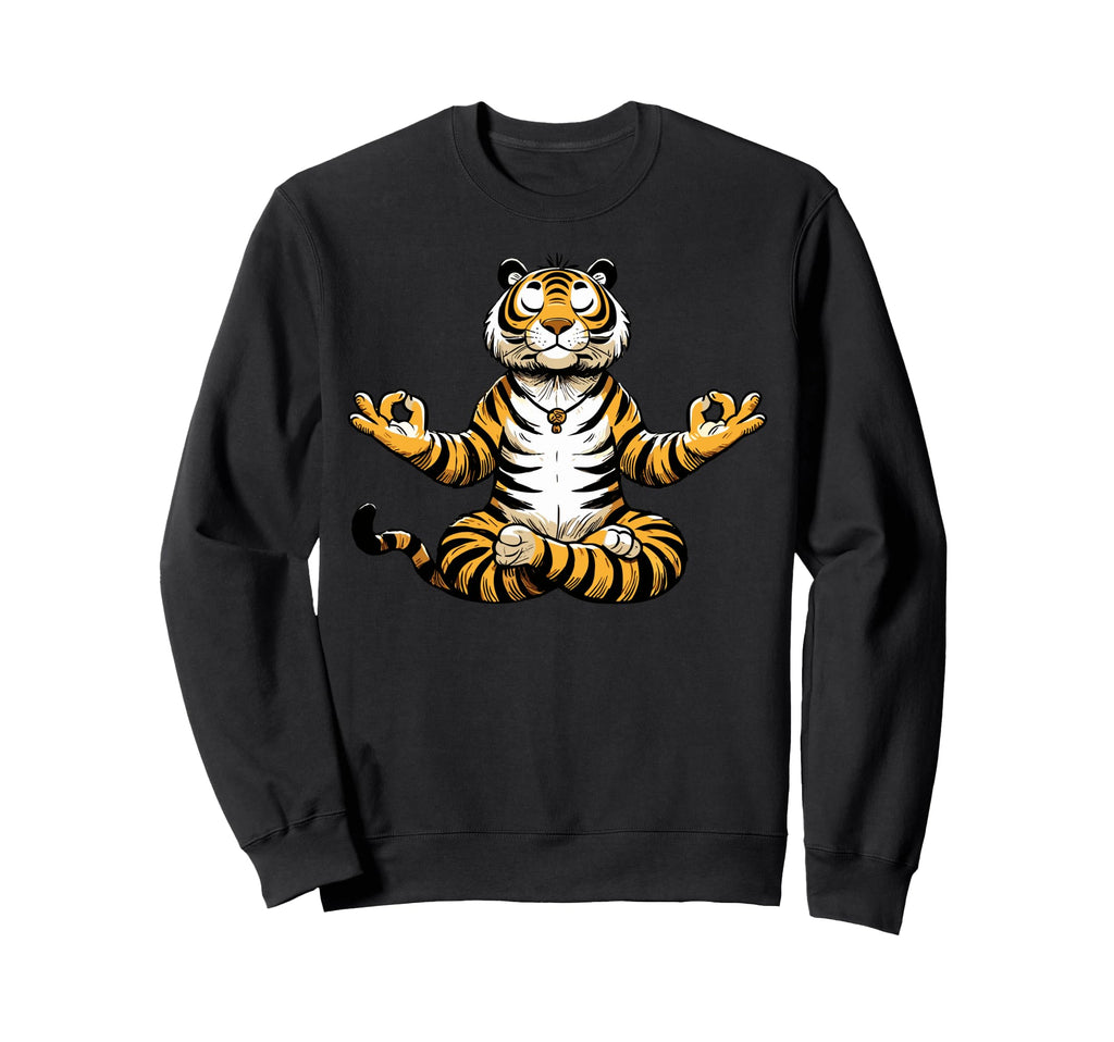 Meditation Tiger Yoga Pose Relaxing Sweatshirt - Custom Art Print Unisex - T-Shirt, Sweatshirt, Hoodie