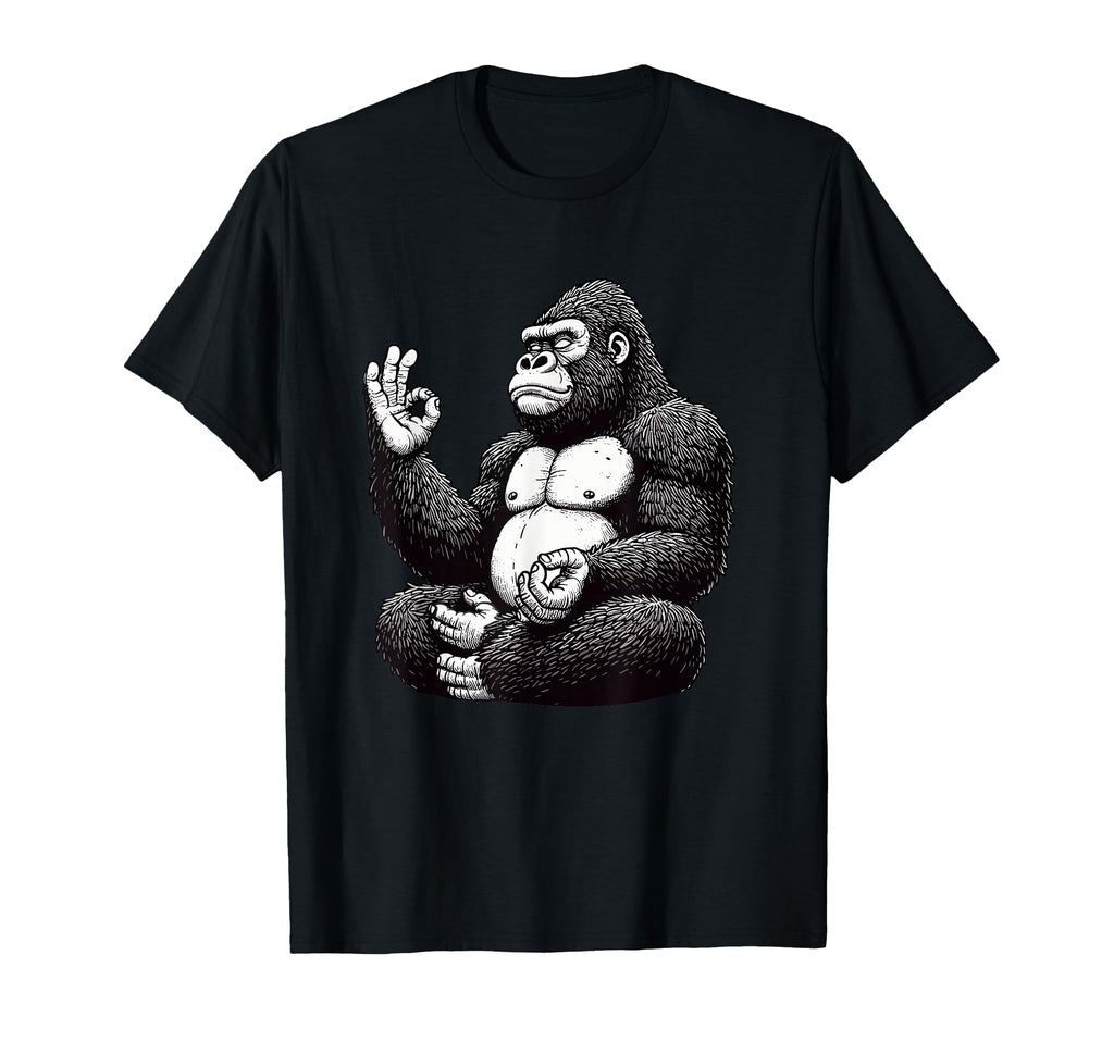 Meditation Gorilla Yoga Pose T-Shirt - Casual Everyday Wear for Adults - T-Shirt, Sweatshirt, Hoodie