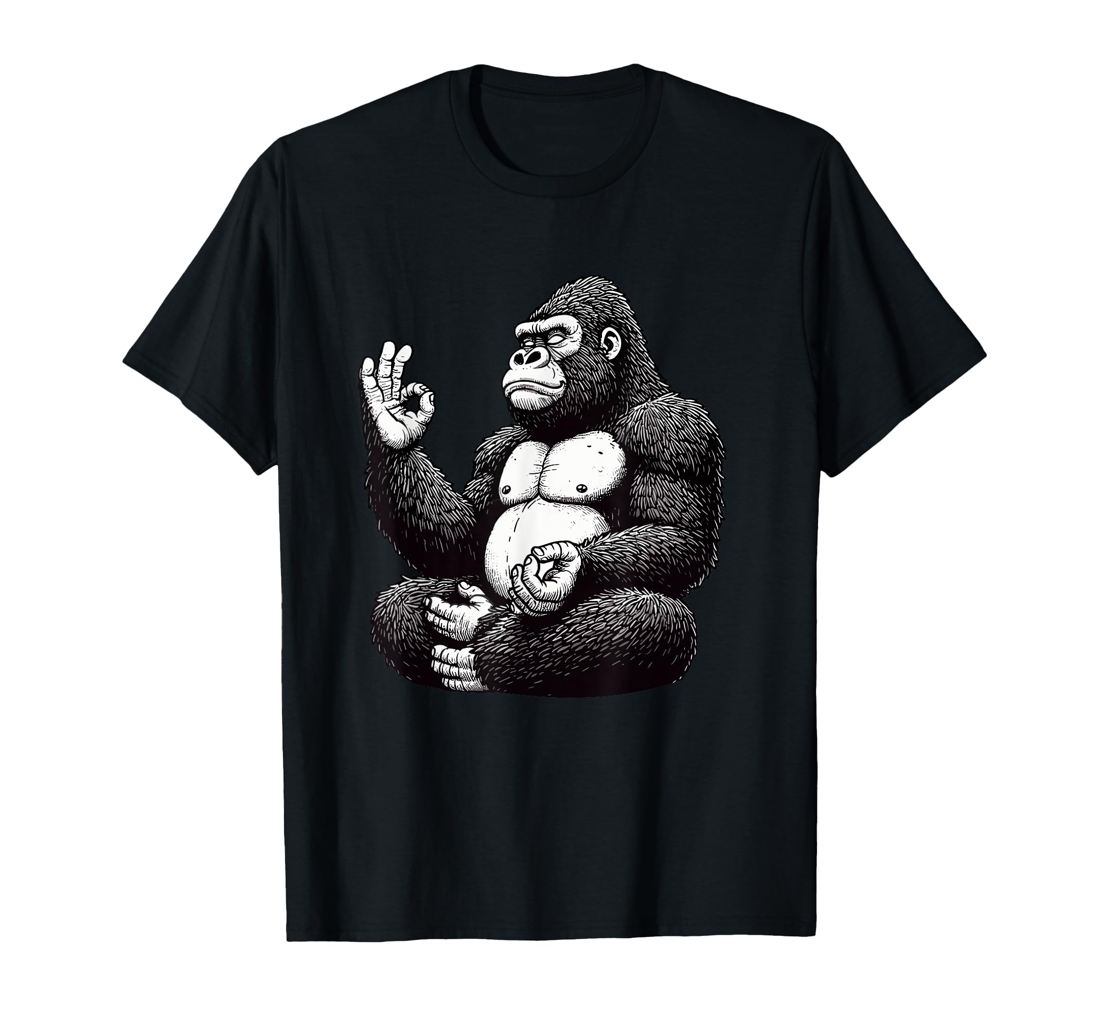 Meditation Gorilla Yoga Pose T-Shirt - Casual Everyday Wear for Adults - T-Shirt, Sweatshirt, Hoodie