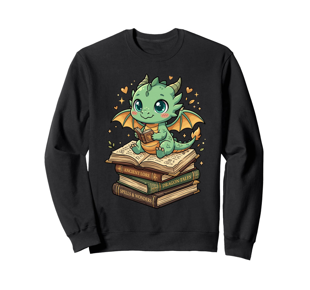 Dragon Bookworm Funny Fantasy Sweatshirt - Streetwear Style Men Women - T-Shirt, Sweatshirt, Hoodie