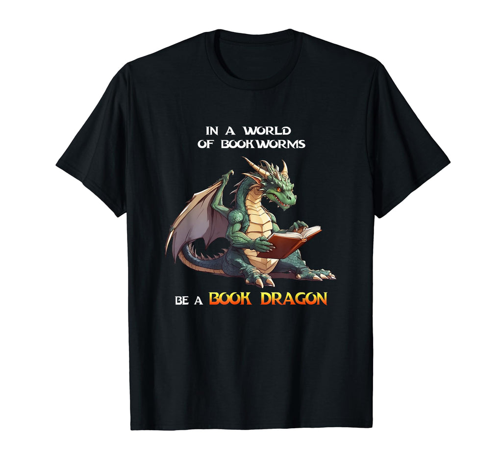 Funny Book Dragon Fantasy Dragon T-Shirt - Aesthetic Graphic for Adults - T-Shirt, Sweatshirt, Hoodie