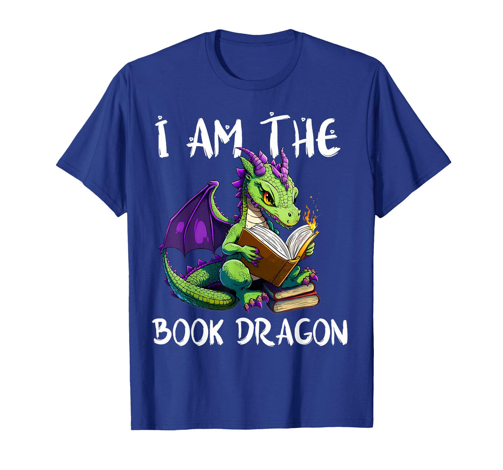 I Am Book Dragon Lover Nerd Bookworm T-Shirt - Novelty Apparel Unisex - T-Shirt, Sweatshirt, Hoodie