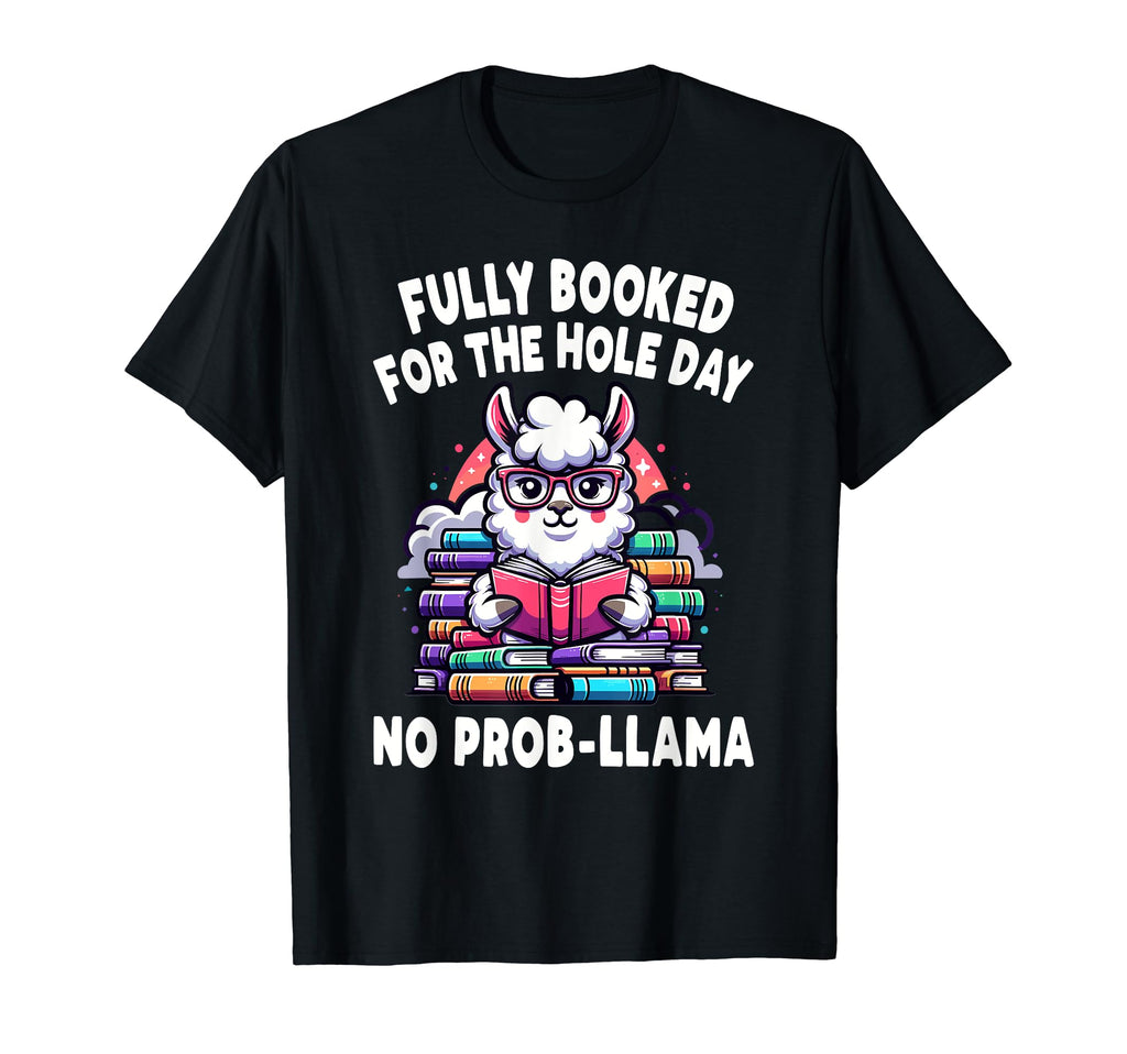 No Probllama Llama Alpaca Book Readers T-Shirt - Trendy Graphic Men Women - T-Shirt, Sweatshirt, Hoodie