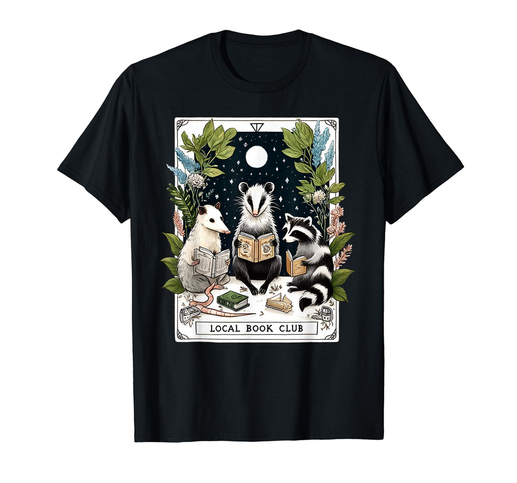 Local Book Club Funny Raccoon Reading T-Shirt - Fun Novelty Design Unisex - T-Shirt, Sweatshirt, Hoodie