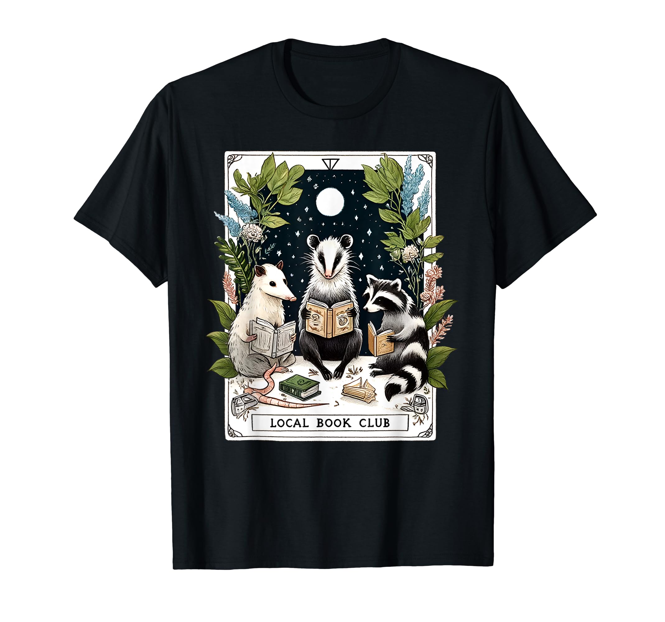 Local Book Club Funny Raccoon Reading T-Shirt - Fun Novelty Design Unisex - T-Shirt, Sweatshirt, Hoodie
