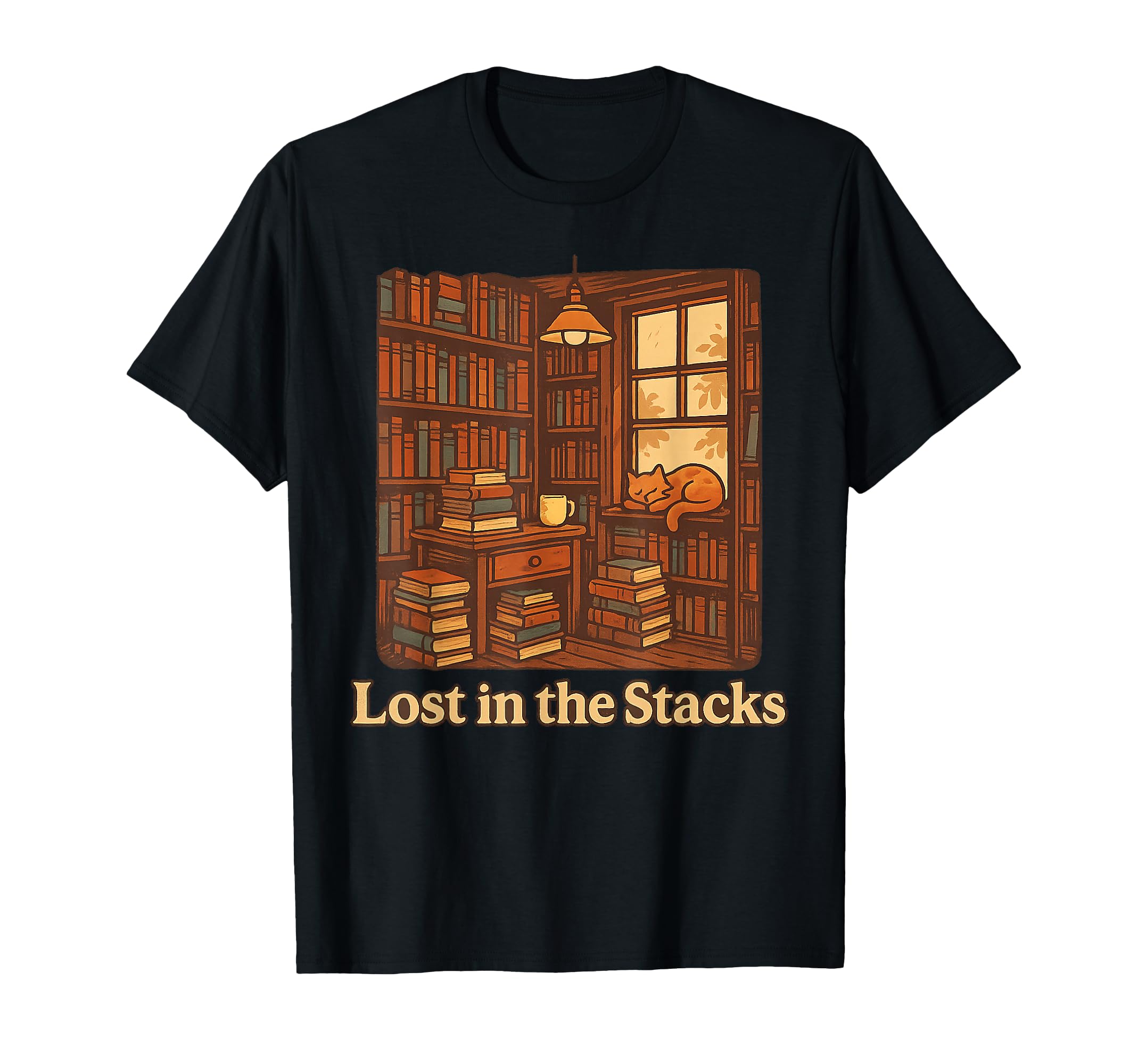 Bookstore Aesthetic Lost Stacks T-Shirt - Streetwear Style for Adults - T-Shirt, Sweatshirt, Hoodie