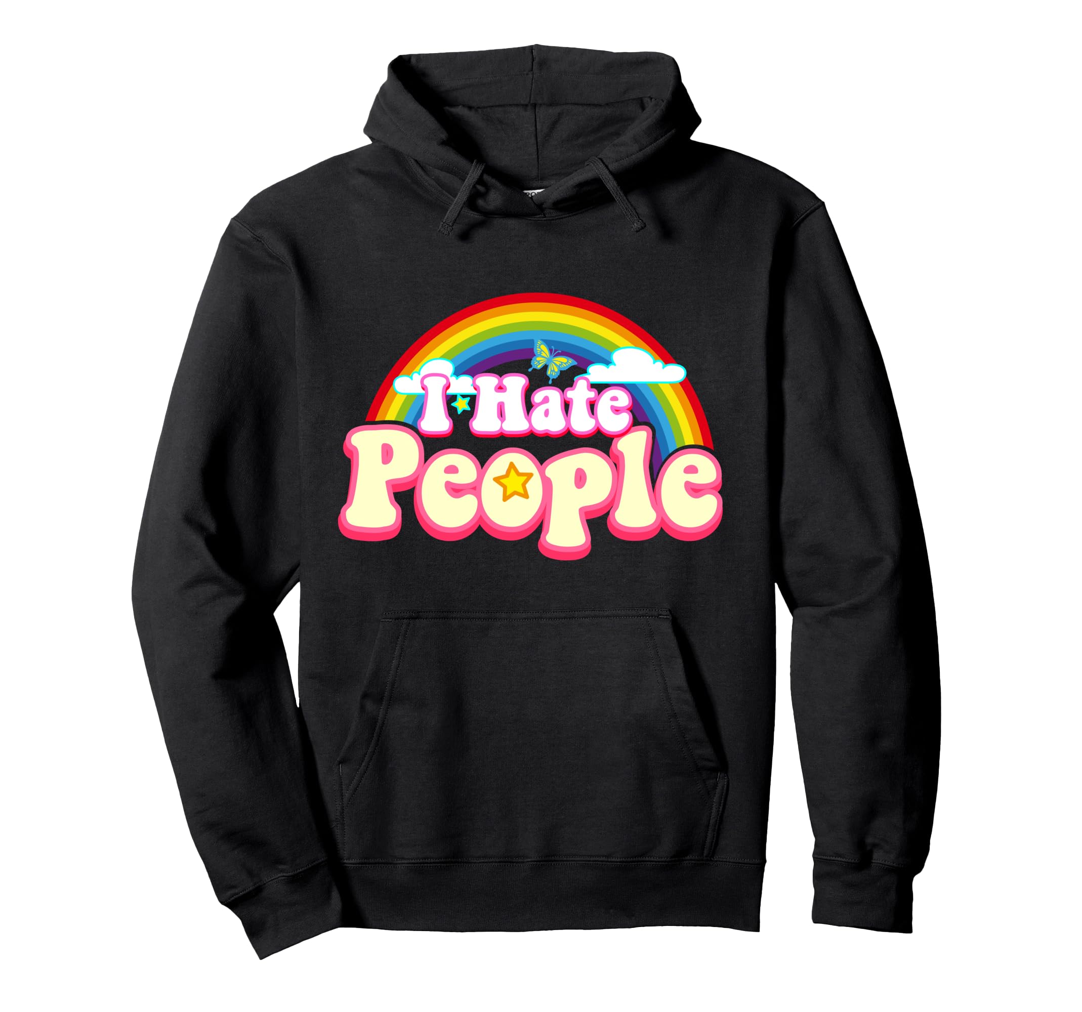 I Hate People Rainbow Theme Funny Hoodie - Minimalist Print Unisex - T-Shirt, Sweatshirt, Hoodie