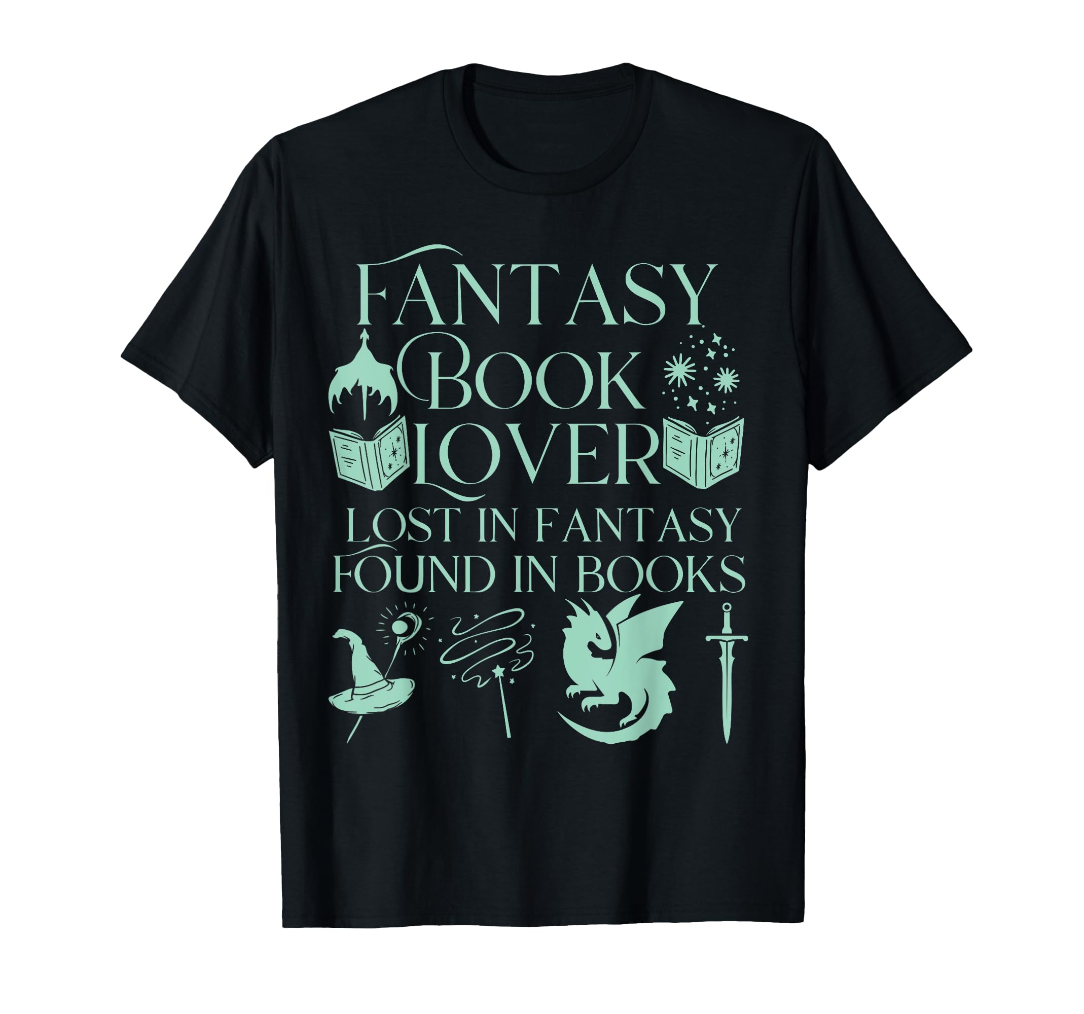 Fantasy Book Lover Dragons And Magic T-Shirt - Minimalist Print for Adults - T-Shirt, Sweatshirt, Hoodie