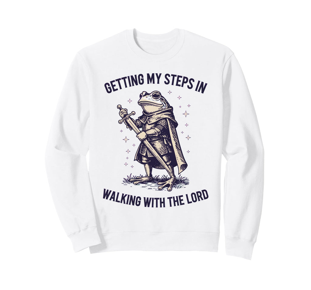 Getting My Steps Walking Lord Frog Sweatshirt - Casual Everyday Wear Unisex - T-Shirt, Sweatshirt, Hoodie