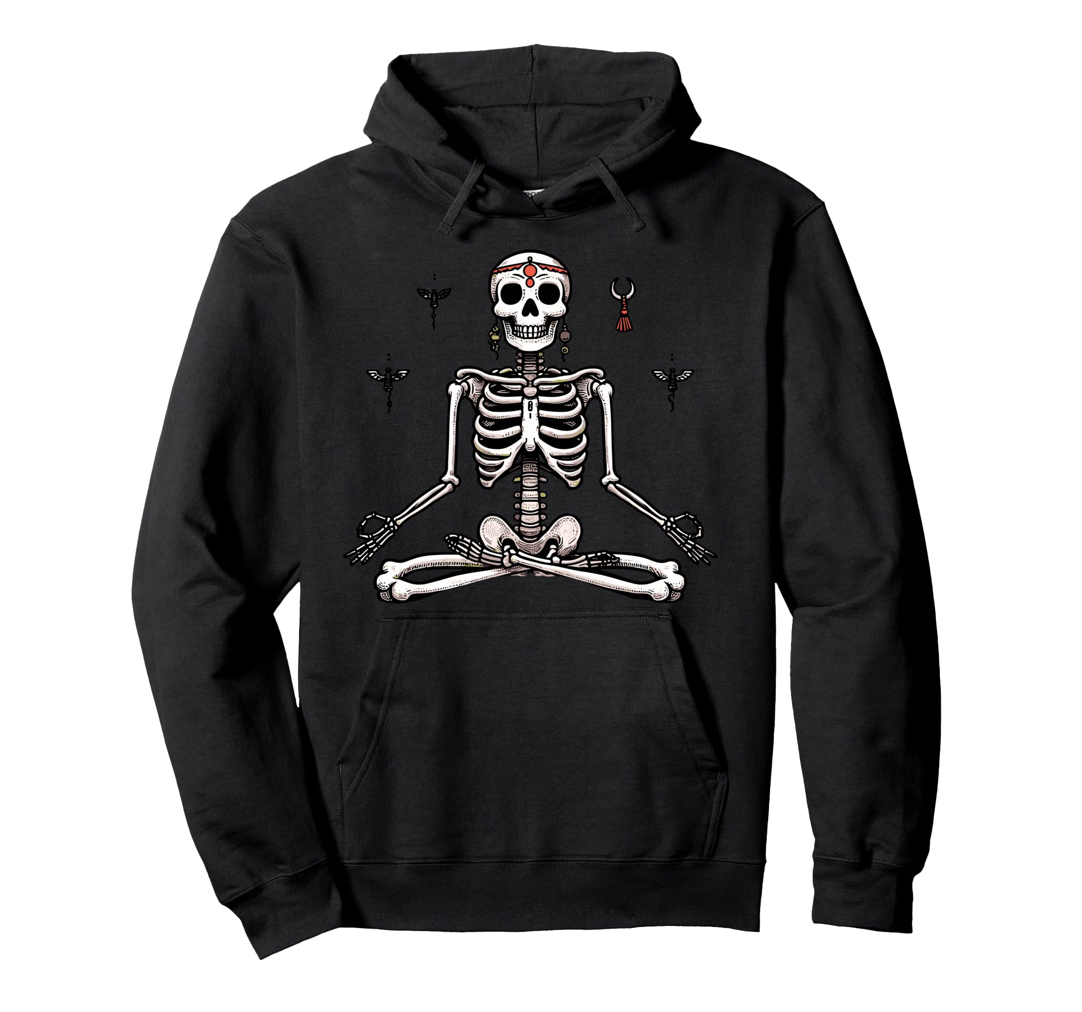 Meditation Skeleton Yoga Pose Relaxing Hoodie - Trendy Graphic Men Women - T-Shirt, Sweatshirt, Hoodie
