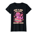 Just Who Loves Dragons And Books Reading T-Shirt - Minimalist Print Unisex - T-Shirt, Sweatshirt, Hoodie