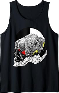 Indigenous Native American Indian Medicine Wheel Buffalo Tank Top Unisex T-shirt, Sweatshirt, Hoodie, Long Sleeve Tee - T-Shirt, Sweatshirt, Hoodie