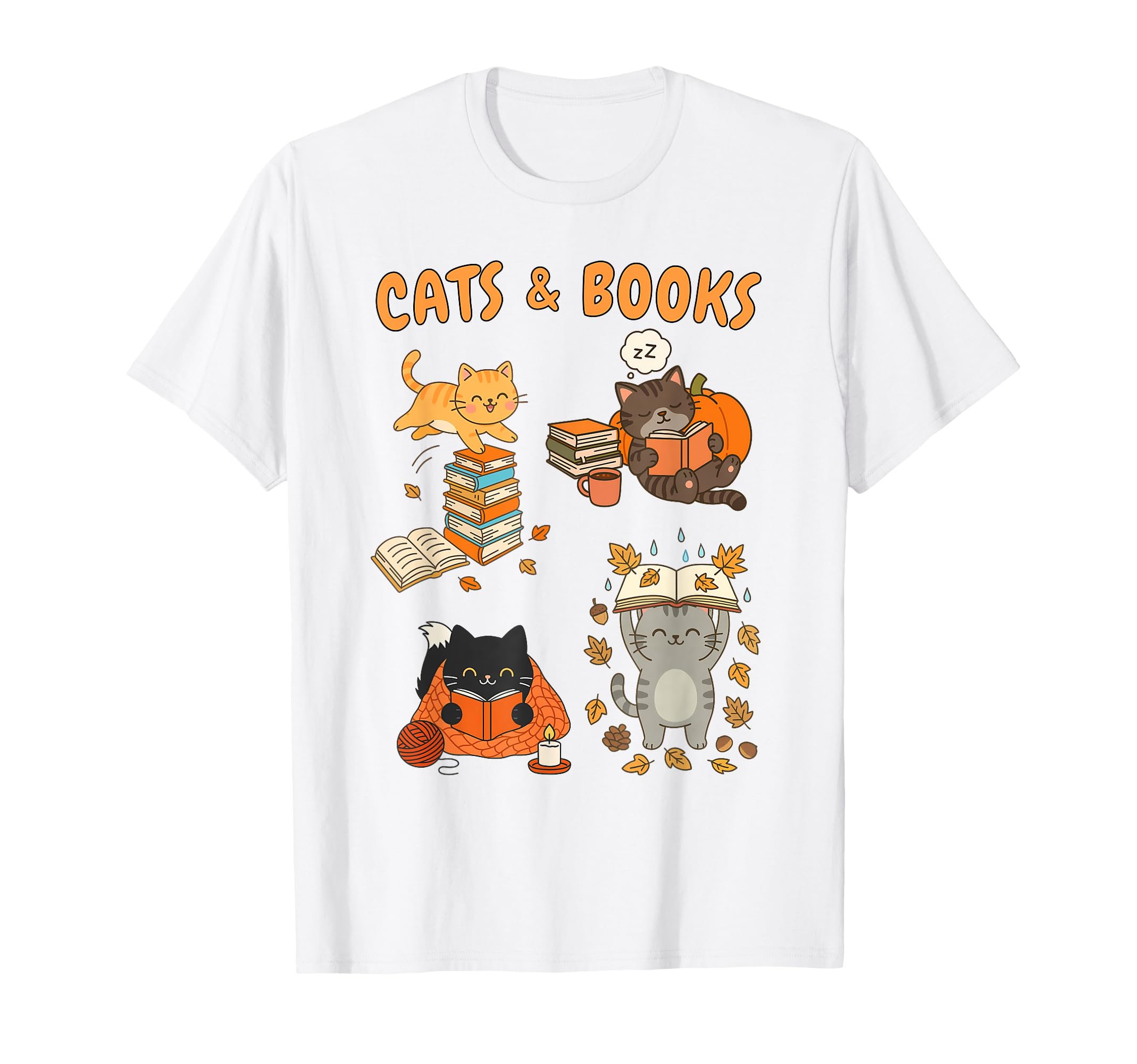 Cats Books Lover Reading Book Lover Bookish T-Shirt - Graphic Print Unisex - T-Shirt, Sweatshirt, Hoodie