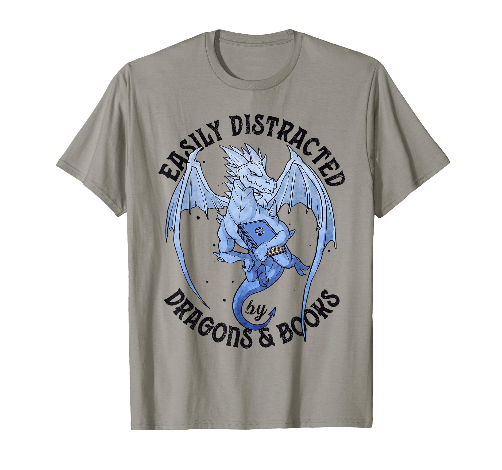 Reading Easily Distracted Dragons Books T-Shirt - Custom Art Print Unisex - T-Shirt, Sweatshirt, Hoodie
