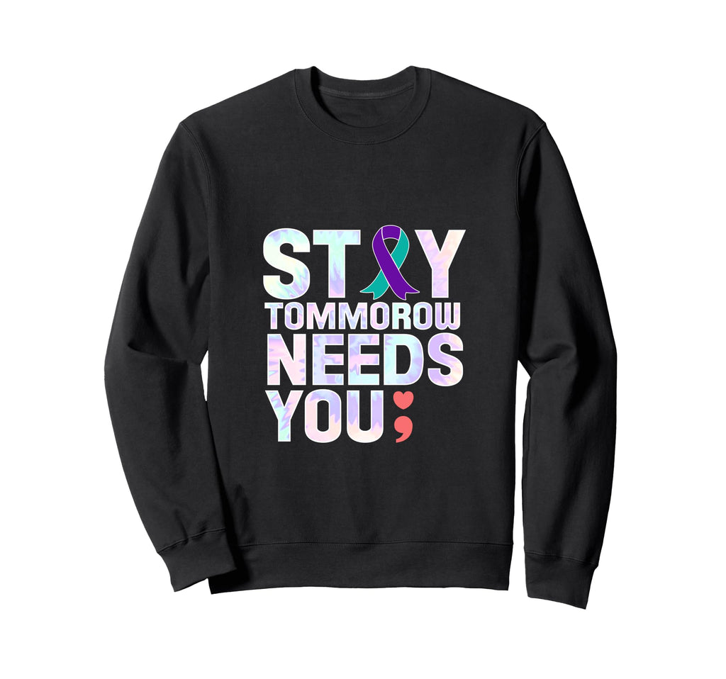 Stay Mental Health Semi Colon Sweatshirt - Graphic Print Unisex - T-Shirt, Sweatshirt, Hoodie