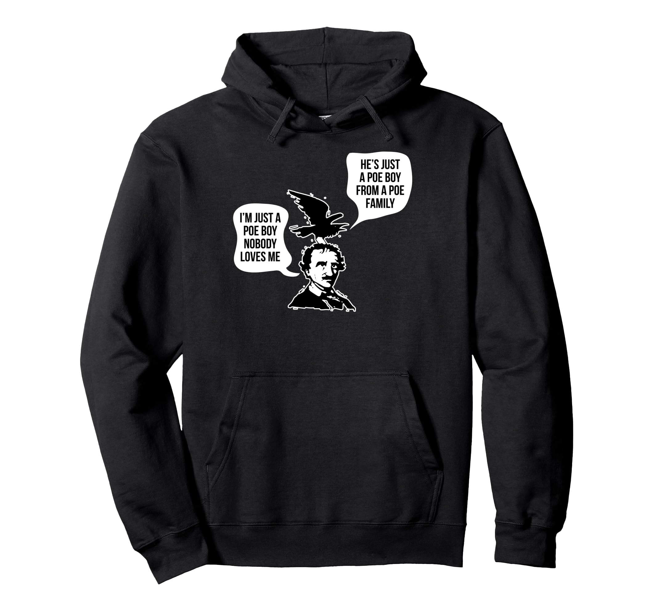 Edgar Allen Poe Raven Book Nerd Poet Hoodie - Unique Graphic for Adults - T-Shirt, Sweatshirt, Hoodie