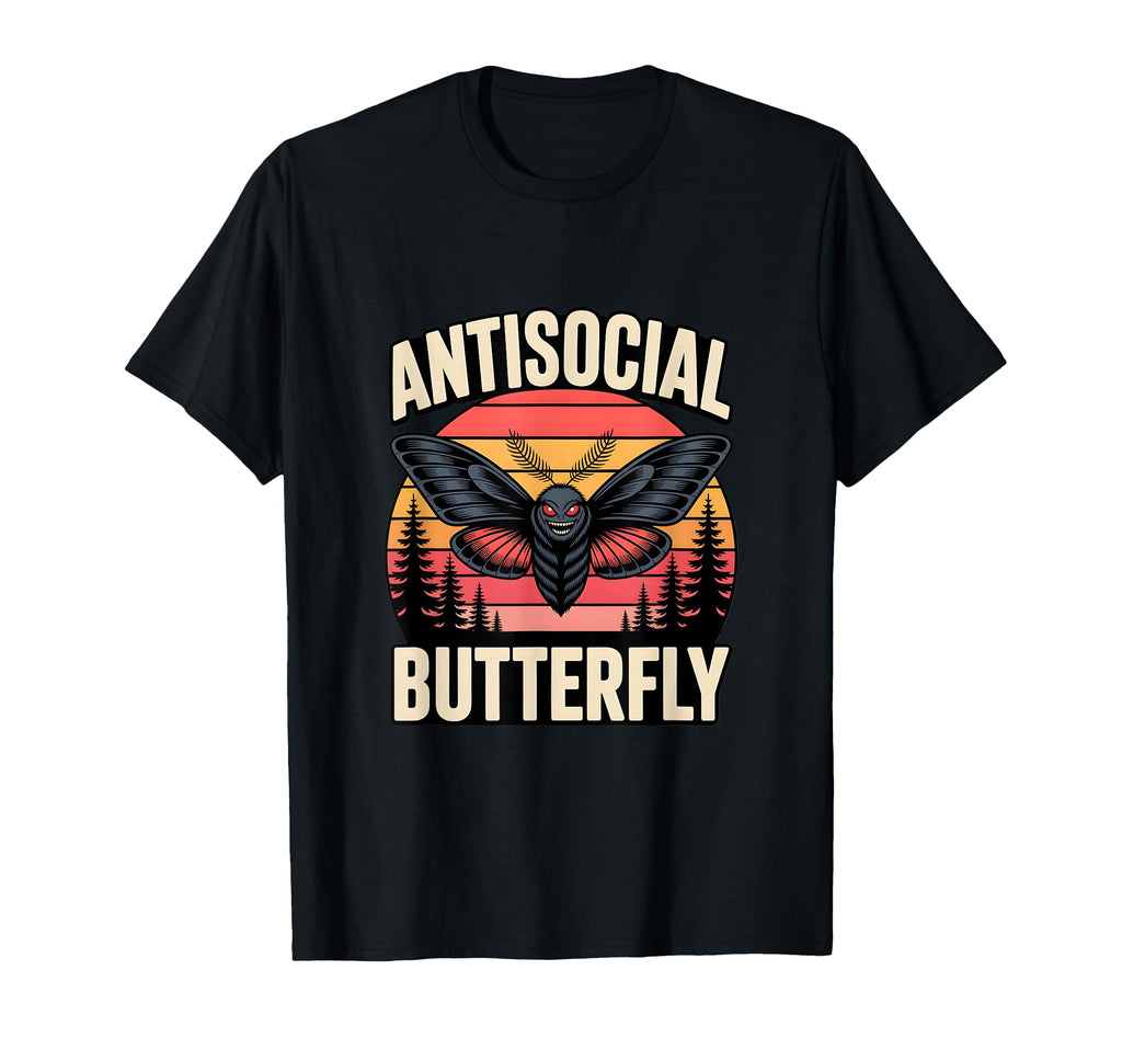 Moth Mann Cryptid Anti Social Butterfly T-Shirt - Trendy Graphic Men Women - T-Shirt, Sweatshirt, Hoodie