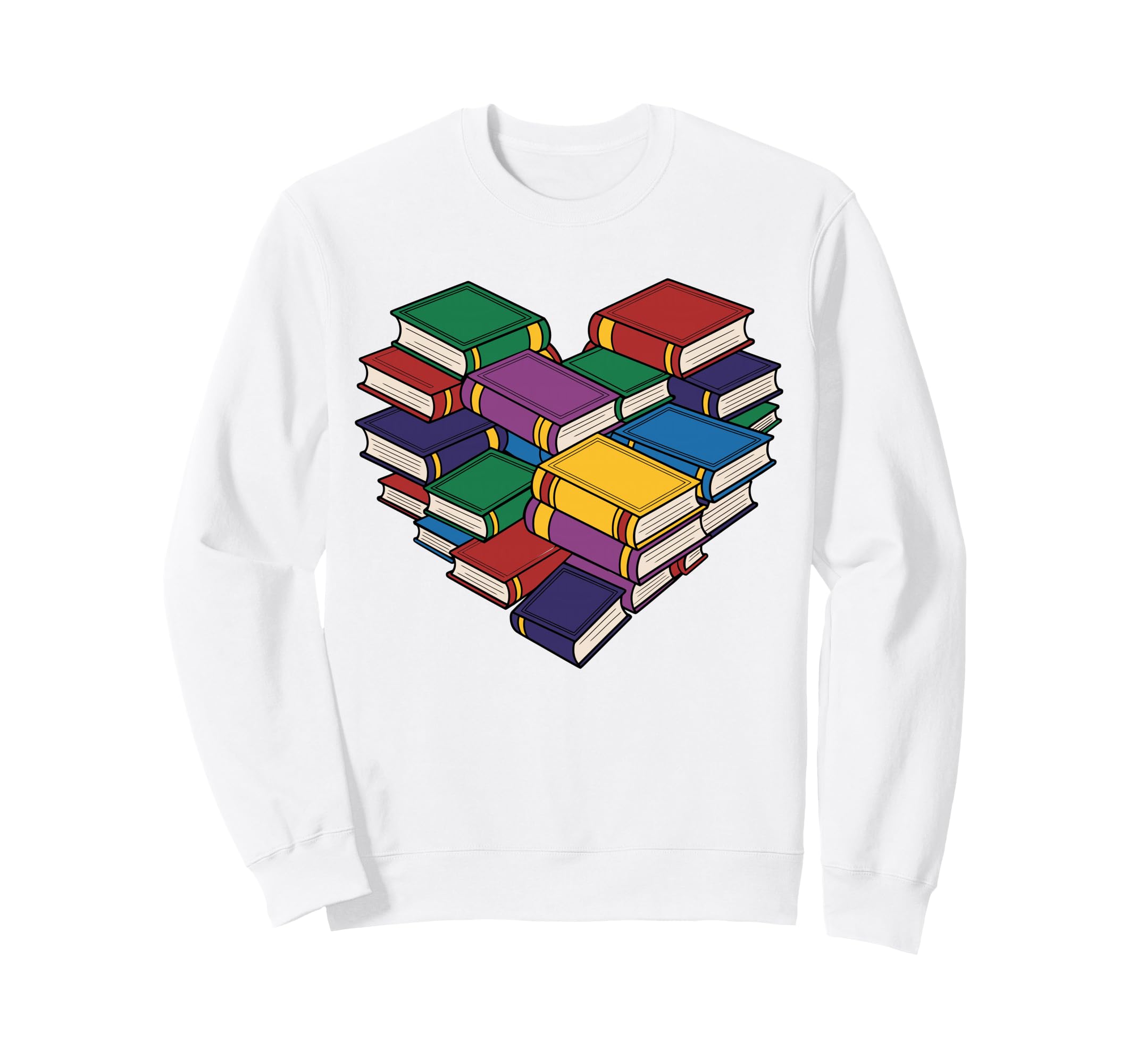 Book Lover Heart Shape Bookish Sweatshirt - Unique Graphic Men Women - T-Shirt, Sweatshirt, Hoodie