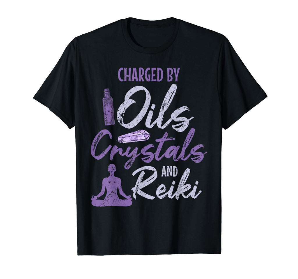 Charged Oils Crystals And Reiki T-Shirt - Graphic Print Unisex - T-Shirt, Sweatshirt, Hoodie