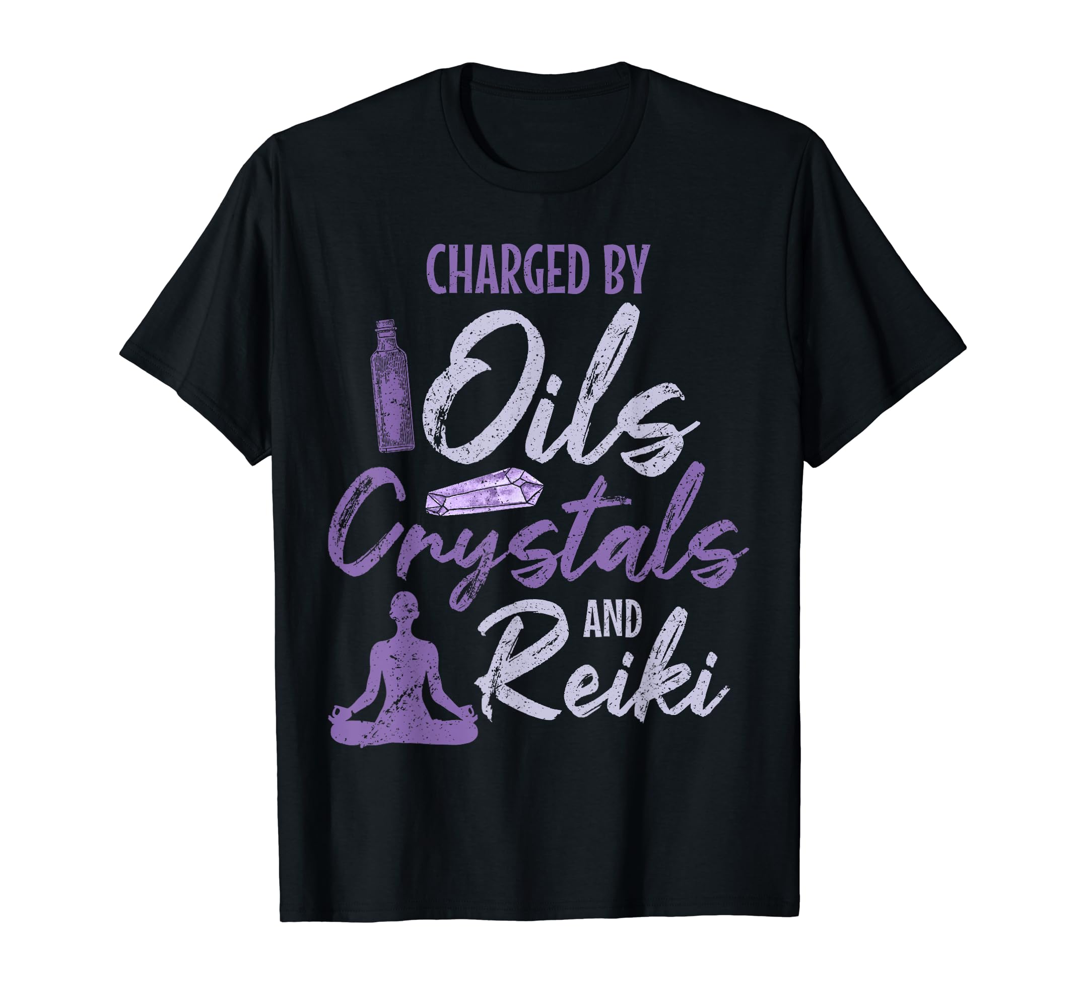 Charged Oils Crystals And Reiki T-Shirt - Graphic Print Unisex - T-Shirt, Sweatshirt, Hoodie
