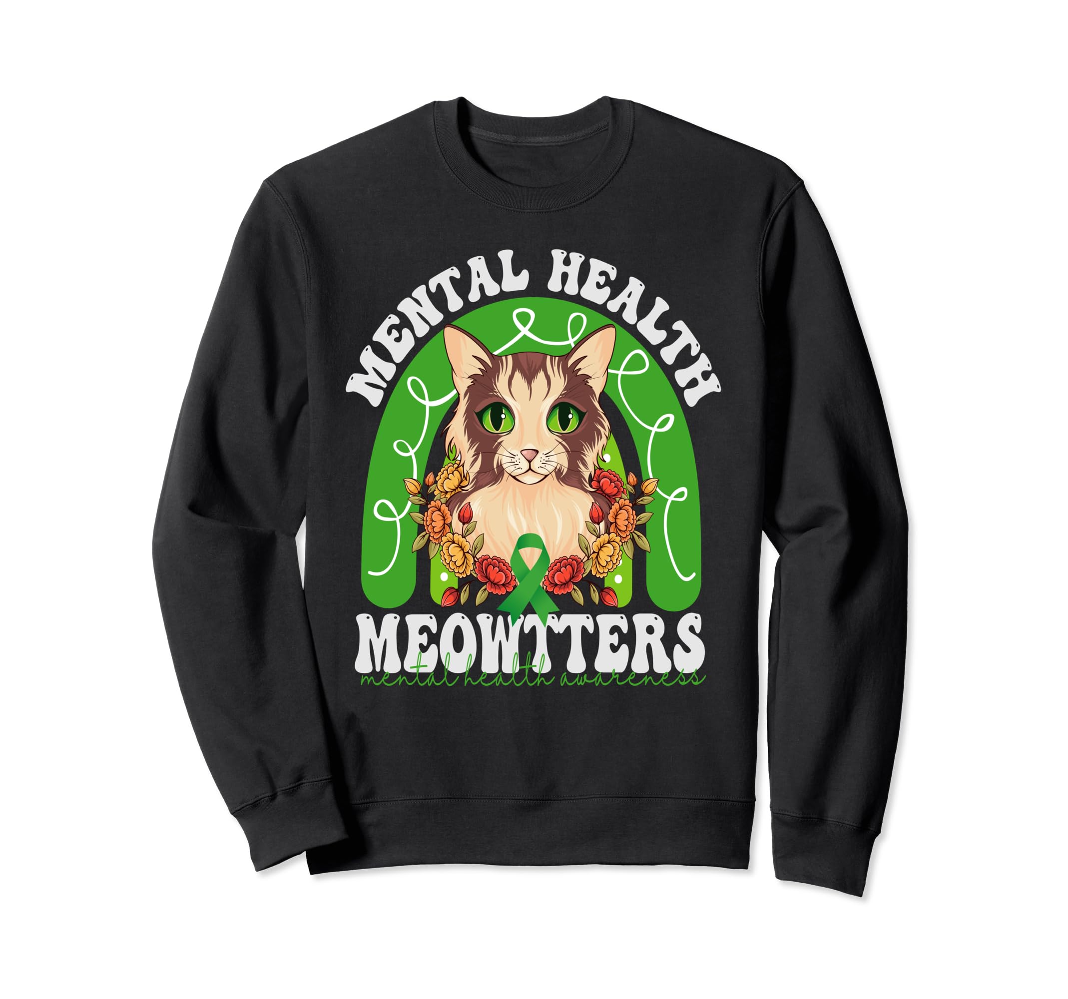 Mental Health Meowtters Cat Sweatshirt - Minimalist Print for Adults - T-Shirt, Sweatshirt, Hoodie