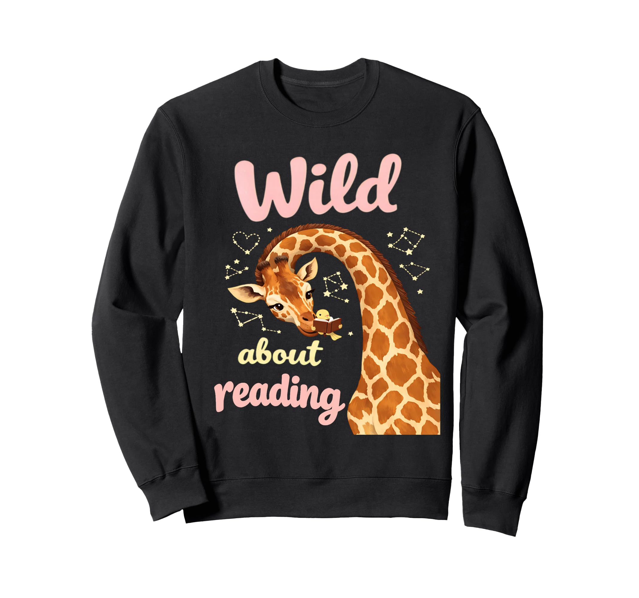 Book Lover Wild About Reading Giraffe Sweatshirt - Unique Graphic Unisex - T-Shirt, Sweatshirt, Hoodie