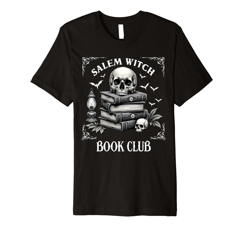 Salem Witch Book Club Halloween Skull T-Shirt - Streetwear Style for Adults - T-Shirt, Sweatshirt, Hoodie