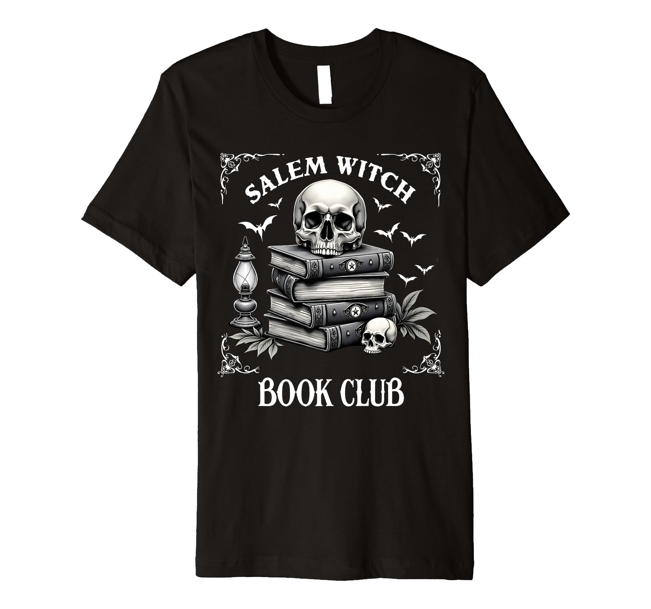 Salem Witch Book Club Halloween Skull T-Shirt - Streetwear Style for Adults - T-Shirt, Sweatshirt, Hoodie