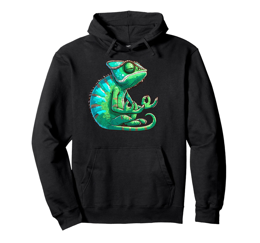 Meditation Chameleon Yoga Pose Relaxing Hoodie - Graphic Print Unisex - T-Shirt, Sweatshirt, Hoodie