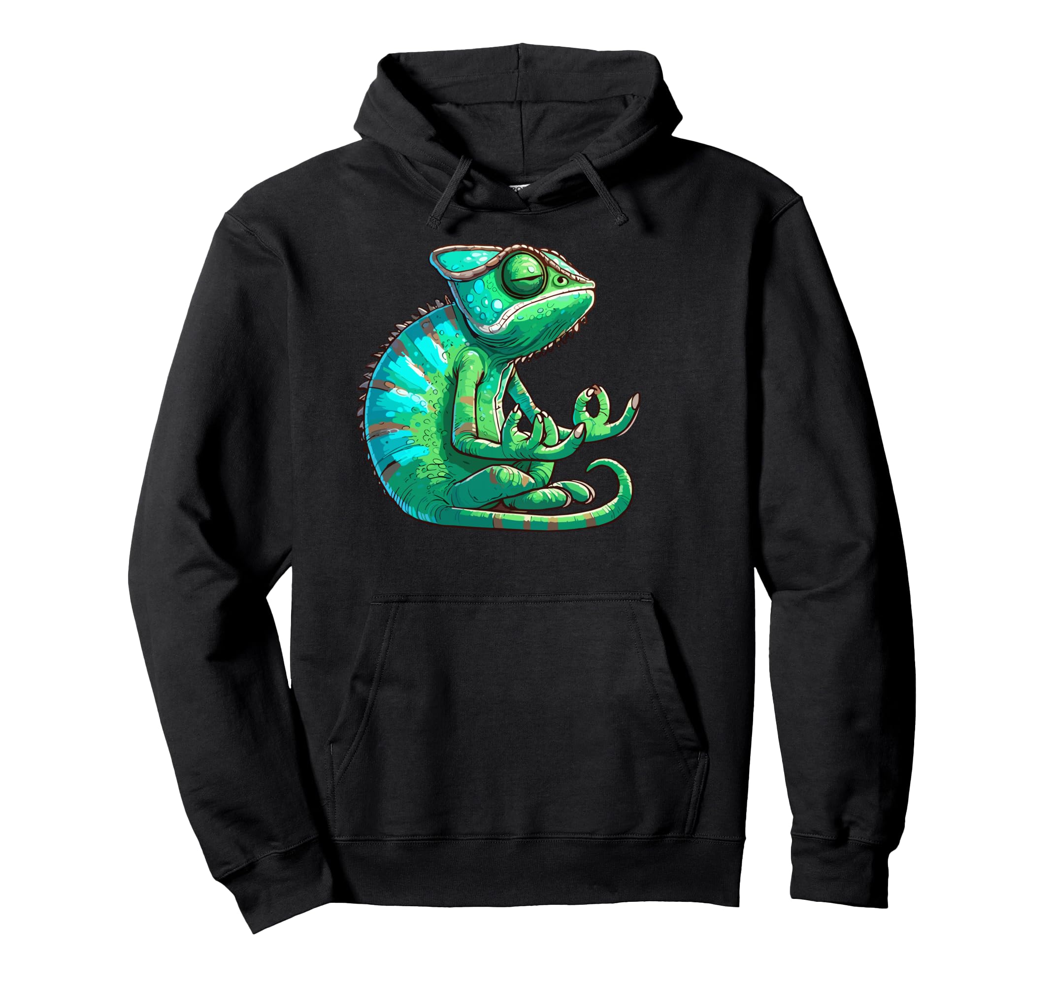 Meditation Chameleon Yoga Pose Relaxing Hoodie - Graphic Print Unisex - T-Shirt, Sweatshirt, Hoodie