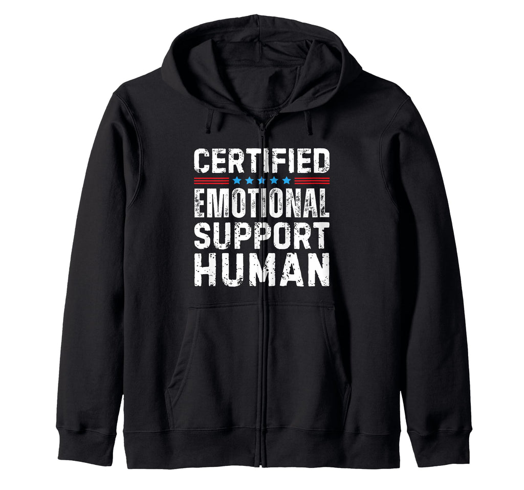 Certified Emotional Support Human T T-Shirt - Minimalist Print for Adults - T-Shirt, Sweatshirt, Hoodie