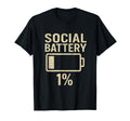 Social Battery 1 Percent Funny T-Shirt - Fun Novelty Design for Adults - T-Shirt, Sweatshirt, Hoodie