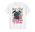Bookworm Reader Just Who Loves Dragons T-Shirt - Graphic Print for Adults - T-Shirt, Sweatshirt, Hoodie