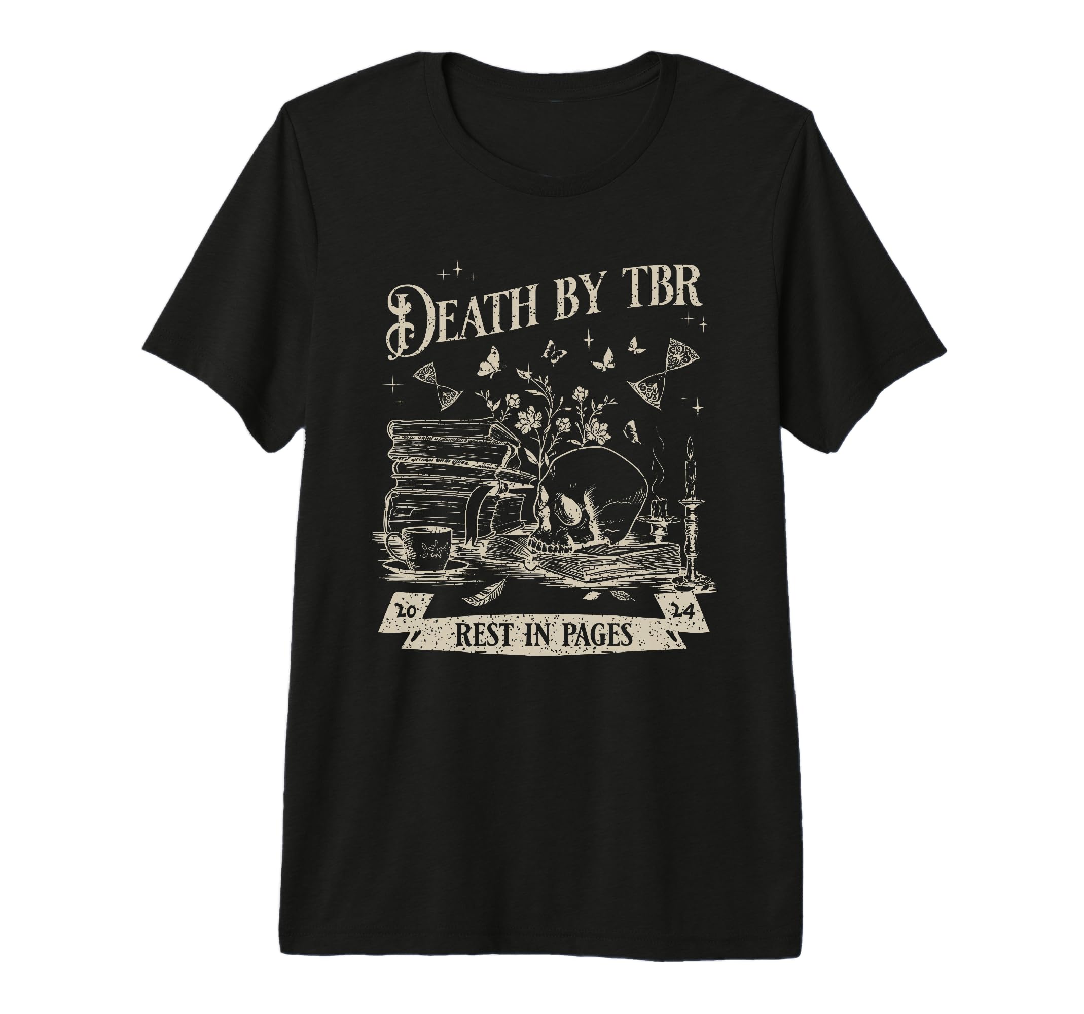 Death Tbr Book Lover Reading T-Shirt - Custom Art Print Men Women - T-Shirt, Sweatshirt, Hoodie