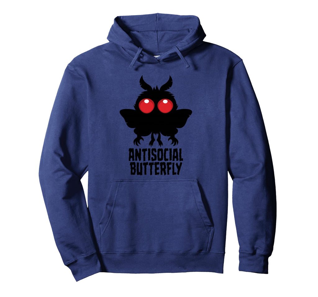 Antisocial Butterfly Mothman Cryptid Hoodie - Custom Art Print for Adults - T-Shirt, Sweatshirt, Hoodie