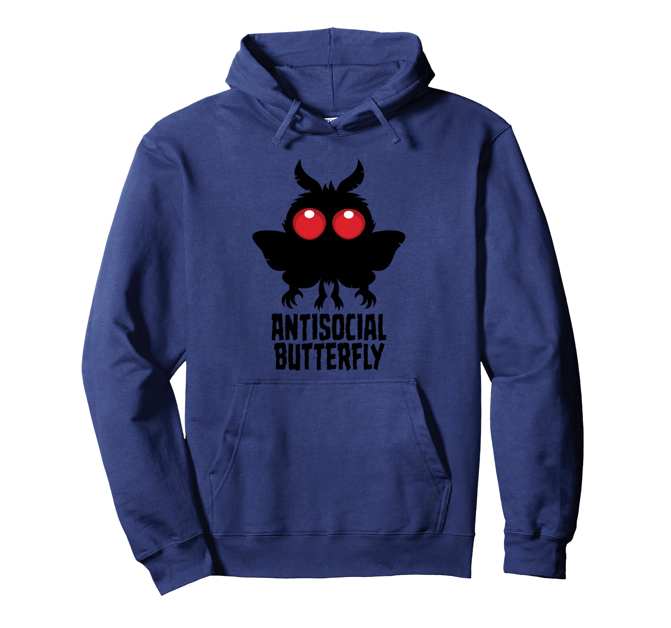Antisocial Butterfly Mothman Cryptid Hoodie - Custom Art Print for Adults - T-Shirt, Sweatshirt, Hoodie