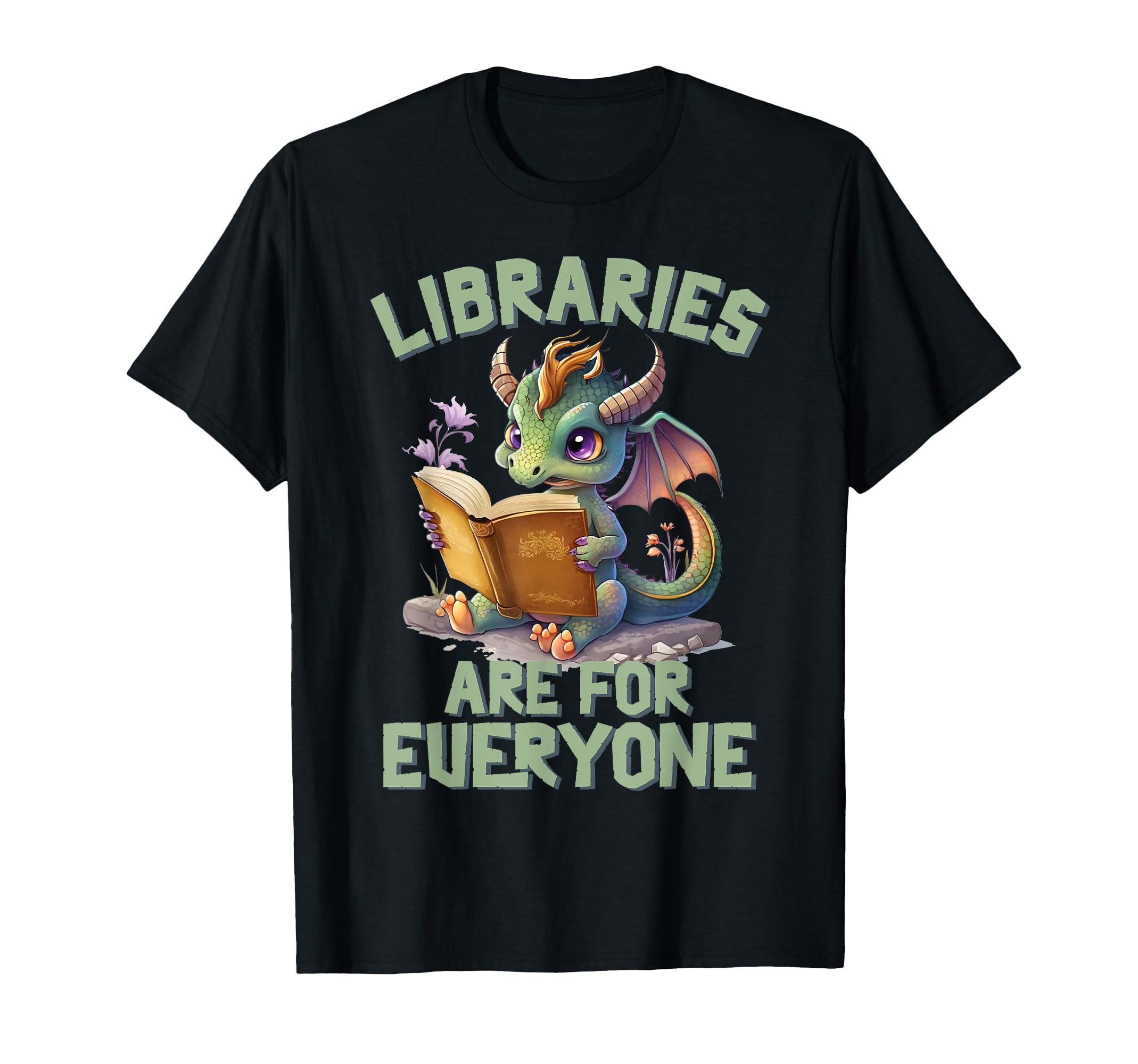 Libraries Are Everyone Dragon Book T-Shirt - Fun Novelty Design Unisex - T-Shirt, Sweatshirt, Hoodie