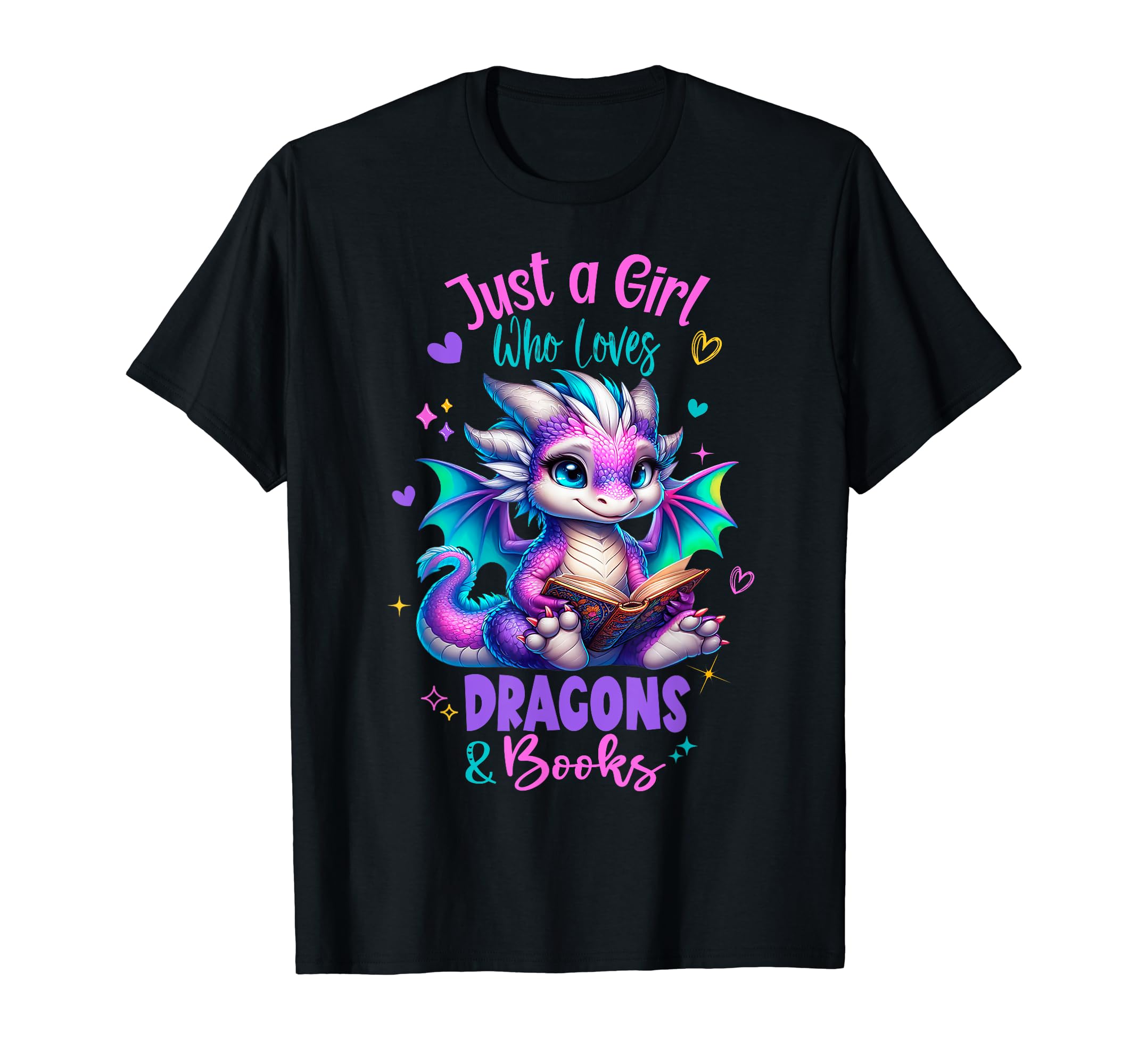 Just Loves Dragons And Books Reading T-Shirt - Aesthetic Graphic Unisex - T-Shirt, Sweatshirt, Hoodie